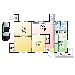 光映ハイツ 3DKの間取図画像