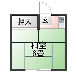 青葉荘 ワンルームの間取図画像