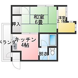 高畑ハイツ 1SKの間取図画像