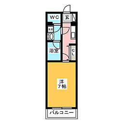 コンフォート芝西 1Kの間取図画像
