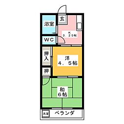サンロードハイム 2Kの間取図画像