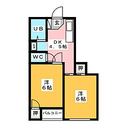ハイツ戸田 2DKの間取図画像