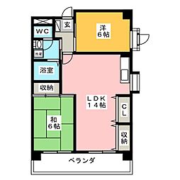 第3小池ビル 2LDKの間取図画像