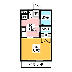 ソレイユ21 1Kの間取図画像