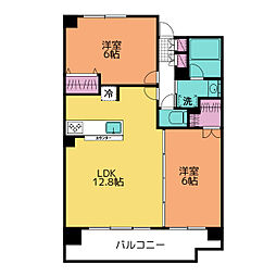 アーバンキャッスル蕨 2LDKの間取図画像