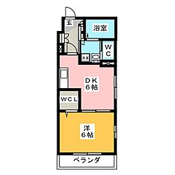 フェレス芝 1DKの間取図画像
