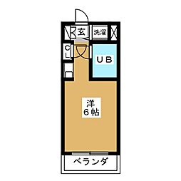 エルハイツ成増Ｅ棟 1階ワンルームの間取り