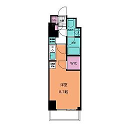 パークアクシス赤塚 11階ワンルームの間取り