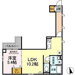 アンジュール高島平I 3階1LDKの間取り
