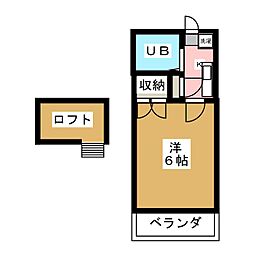 パークイースト 1Kの間取図画像