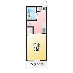 シティハイムセルティアタツミ 1Kの間取図画像