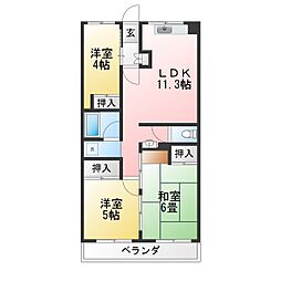 ソレイユ久保 3LDKの間取図画像