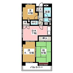 マノワールドゥ 3DKの間取図画像