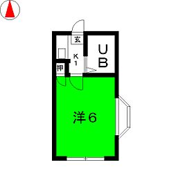 メルヘンリーベ 2階1Kの間取り
