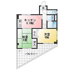 メゾン長島 2DKの間取図画像