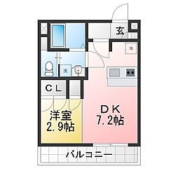 パークサイドレジデンス大泉学園町 3階ワンルームの間取り