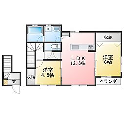 石田邸 2LDKの間取図画像