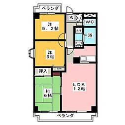 グリーンウッド 3LDKの間取図画像