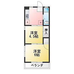日東ビル 2Kの間取図画像
