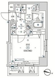 SQUARECITYTOKYOHOYA 1Kの間取図画像