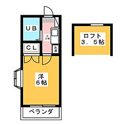 高橋アパート 1Kの間取図画像
