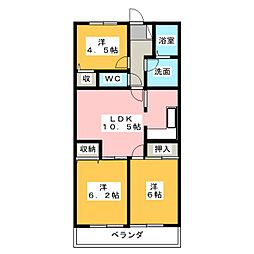 サニープレスキャッスルA 3LDKの間取図画像