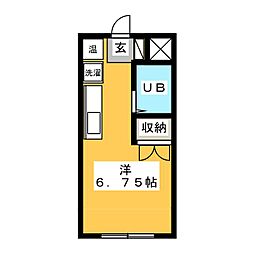 ハイム・ヒデ2 ワンルームの間取図画像