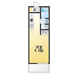 アビデ ワンルームの間取図画像