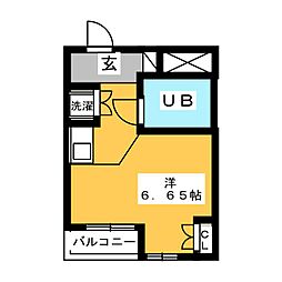 ワコーレ青砥 2階ワンルームの間取り