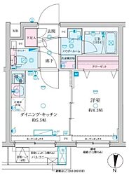 ジェノヴィア京成立石V 2階1DKの間取り
