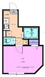 Sol-HiroaYOTSUGI 1Kの間取図画像