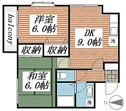 アルカディアEZ 1Kの間取図画像