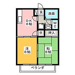 メゾンクラッセ・2 2DKの間取図画像