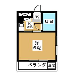 ジュネパレスお花茶屋第1 1Kの間取図画像