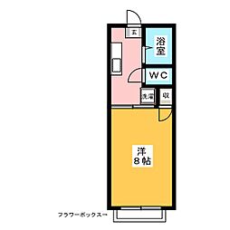 リバー 1Kの間取図画像
