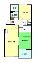メゾンセピアC 2LDKの間取図画像