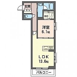 シエル　エトワール 1階1LDKの間取り