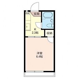 パークハイムM 1Kの間取図画像