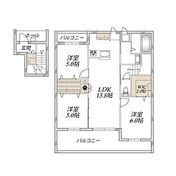 ダンケ 3LDKの間取図画像