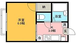 ランドハイツ 1Kの間取図画像