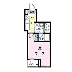 ライズ脇田町 B館 1Kの間取図画像