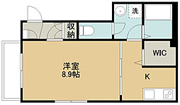 カーサビアンカ 1Kの間取図画像