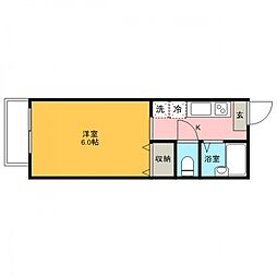 エルパティオ壱番館 ワンルームの間取図画像
