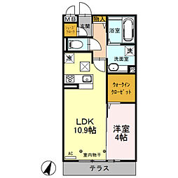 レセーナ 1LDKの間取図画像