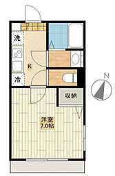 エフプレスト岸町 1Kの間取図画像