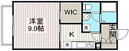 プランタン 1Kの間取図画像