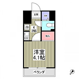 アミティY 1Kの間取図画像