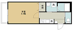 フラッツSENBA2 1Kの間取図画像