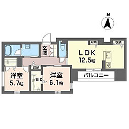 フレスコ菅原町 2LDKの間取図画像