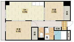 大久保ビル 3階2DKの間取り